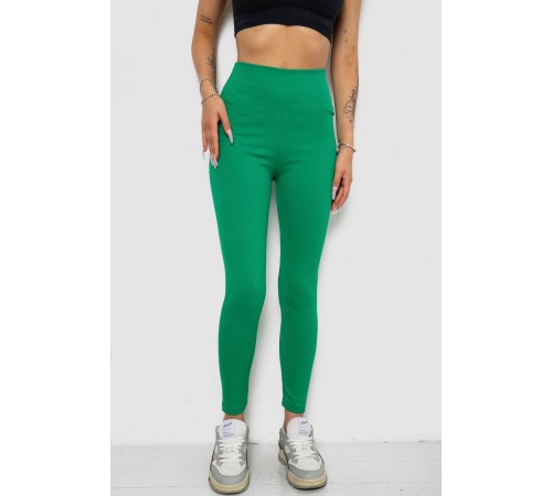 Лосини однотонні в рубчик, колір зелений, 238R606