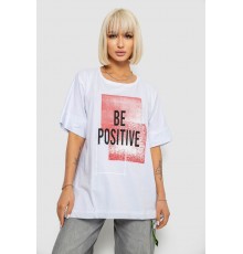 Футболка жіноча з принтом, колір білий, 244R4011