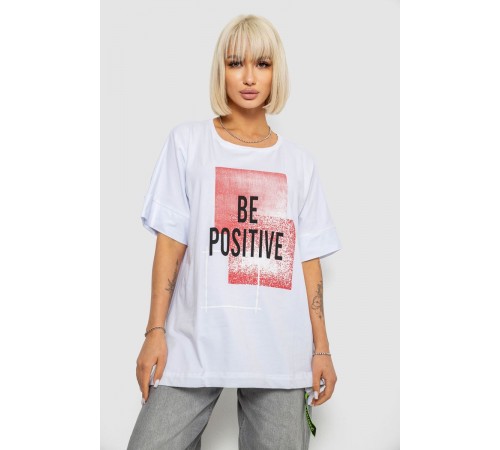 Футболка жіноча з принтом, колір білий, 244R4011