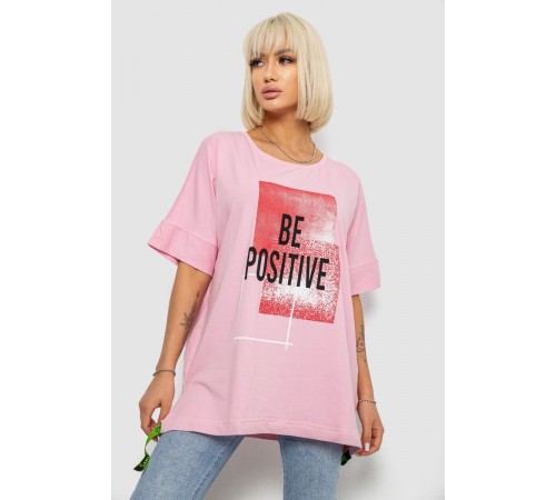 Футболка жіноча з принтом, колір рожевий, 244R4011