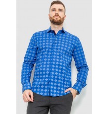 Рубашка мужская с принтом, цвет электрик, 214R7039