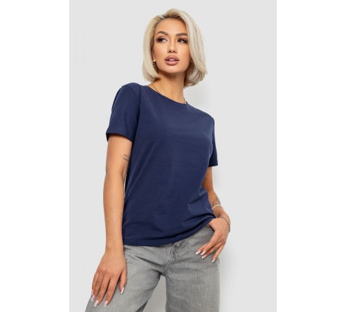 Футболка жіноча однотонна, колір синій, 204R3333
