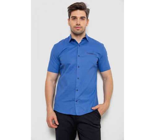 Рубашка мужская с принтом, цвет электрик, 214R7143