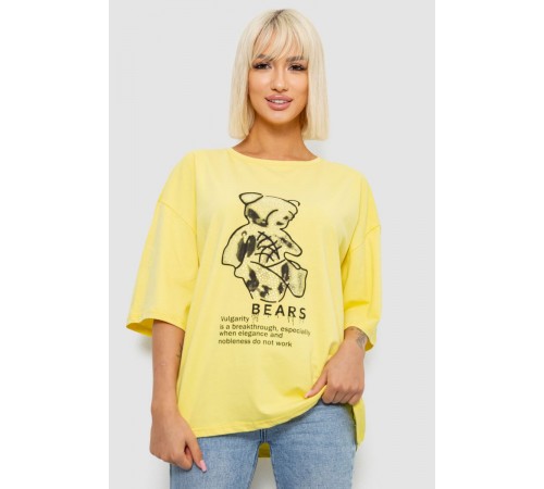 Футболка женская с принтом, цвет желтый, 244R2029-5
