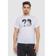 Футболка мужская с принтом, цвет белый, 241R1906