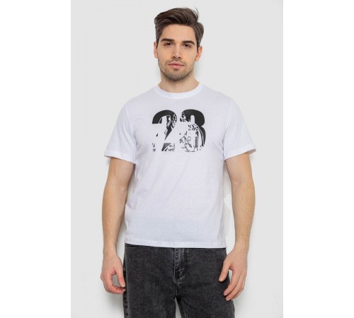 Футболка мужская с принтом, цвет белый, 241R1906