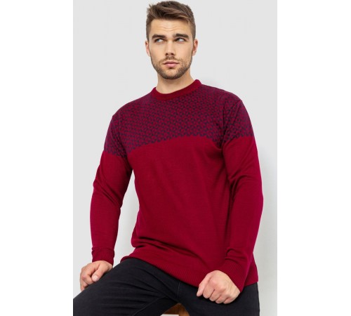 Свитер мужской, цвет бордово-синий, 161R898