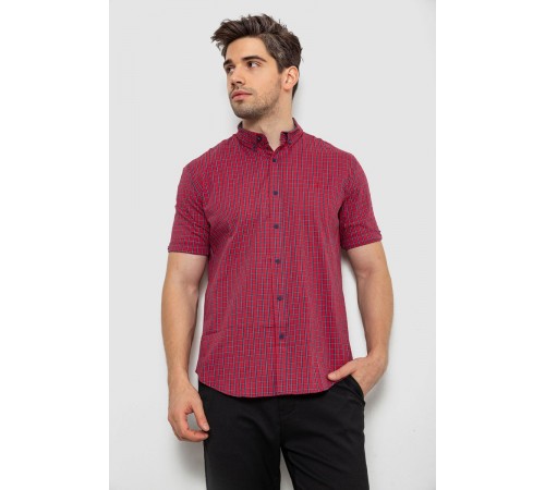 Рубашка мужская в клетку, цвет красный, 214R2445