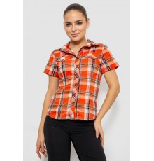 Сорочка жіноча в клітку, колір помаранчевий, 230R061-11