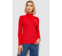 Гольф жіночий однотонний в рубчик, колір червоний, 238R803