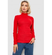 Гольф жіночий однотонний в рубчик, колір червоний, 238R803