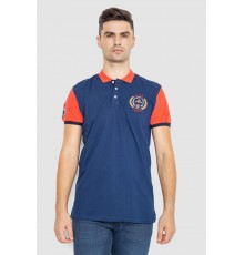 Поло чоловіче з принтом, колір синій, 247R317 Поло чоловіче з принтом, колір синій, 247R317