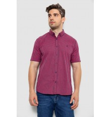 Сорочка чоловіча в клітку, колір малиновий, 214R2445-1 Сорочка чоловіча в клітку, колір малиновий, 214R2445-1