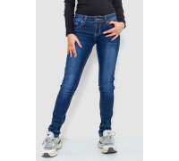 Джинси жіночі з потертостями, колір синій, 244RA602