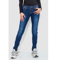 Джинси жіночі з потертостями, колір синій, 244RA602