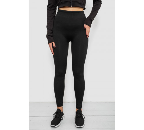 Лосины утепленные на меху, цвет черный, 139RW833