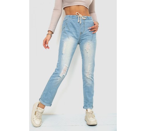 Джинси жіночі на резинці, колір блакитний, 244R5006