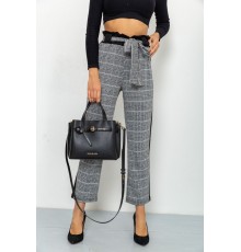 Жіночі вкорочені штани, в клітку з лампасами колір Сірий, 172R9314-1