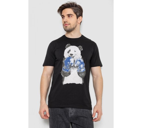 Футболка мужская с принтом, цвет черный, 244R5996