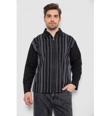 Кофта мужская на молнии в полоску, цвет черный, 238R123