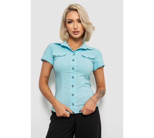 Сорочка жіноча однотонна, колір блакитний, 230R068-1