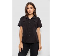 Сорочка жіноча однотонна, колір чорний, 230R068-1