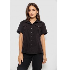 Сорочка жіноча однотонна, колір чорний, 230R068-1