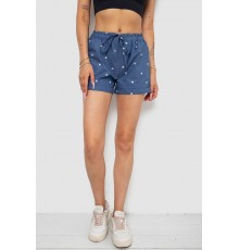 Шорти жіночі з принтом, колір джинс, 238R7164-1