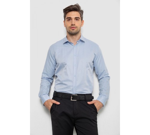 Рубашка мужская с длинным рукавом, цвет голубой, 214R836