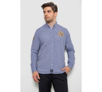 Рубашка мужская в клеточку, цвет синий, 214R9030