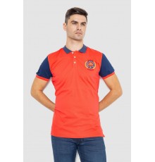 Поло мужское с принтом, цвет коралловый, 247R317