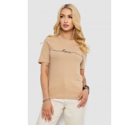 Футболка жіноча з принтом, колір бежевий, 241R133