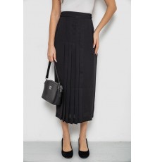Спідниця на підкладці з розрізом, колір чорний, 167R5291