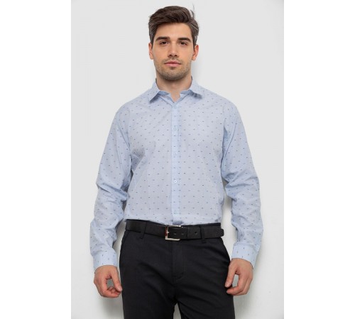 Рубашка мужская с принтом, цвет голубой, 214R813