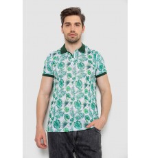 Поло мужское с принтом, цвет зелено-молочный, 247R311