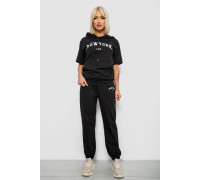 Костюм женский повседневный однотонный, цвет черный, 221R105