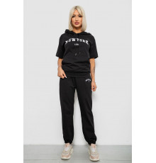 Костюм женский повседневный однотонный, цвет черный, 221R105