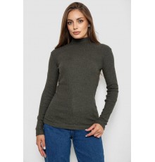 Гольф жіночий однотонний в рубчик, колір хакі, 238R803