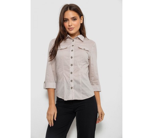 Сорочка жіноча однотонна, колір світло-бежевий, 230R068-6