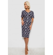 Халат жіночий на блискавці в горох, колір синій, 257R1030-3