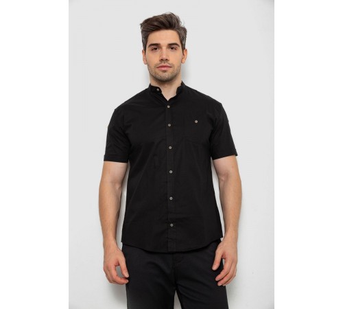Рубашка мужская однотонная, цвет черный, 214R7346