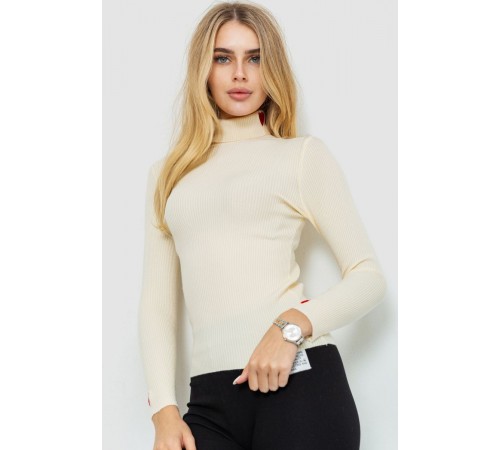 Гольф жіночий однотонний, колір кремовий, 204R052