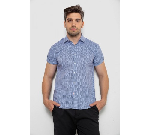 Рубашка мужская с принтом, цвет синий, 214R843
