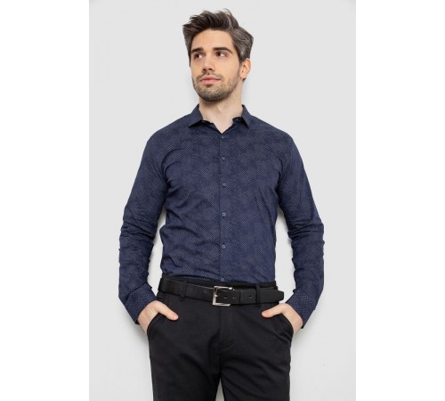 Рубашка мужская с принтом, цвет синий, 186R2068