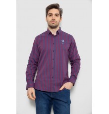 Сорочка чоловіча в смужку, колір бордово-синій, 186RM01 Сорочка чоловіча в смужку, колір бордово-синій, 186RM01