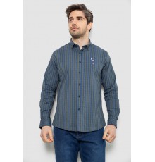 Рубашка мужская в полоску, цвет сине-зеленый, 186RM01
