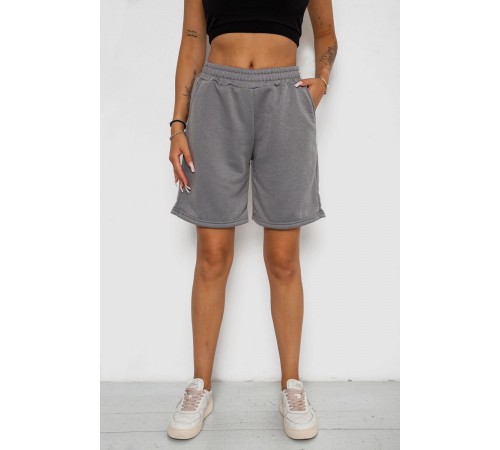 Шорти жіночі однотонні, колір сірий, 238R57820-1