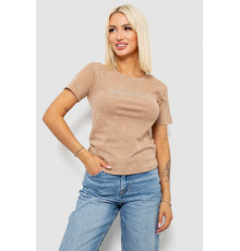Футболка женская с принтом, цвет бежевый, 221R3303