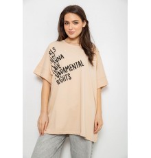 Футболка жіноча з принтом, колір світло-бежевий, 244R4001