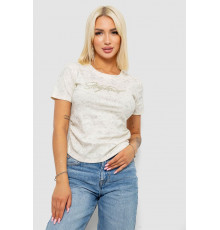 Футболка женская с принтом, цвет кремовый, 221R3303